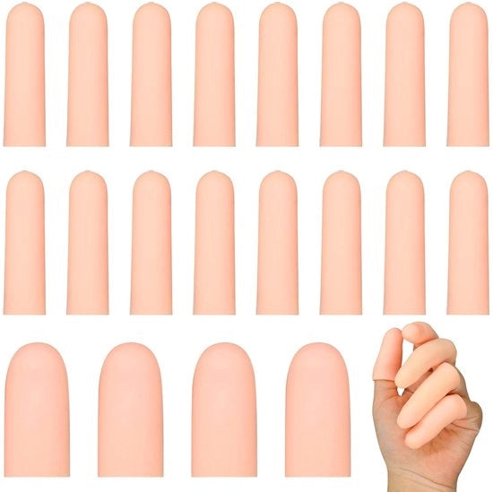 Protezioni per le dita 20 pezzi - Silicone - Impronte d'acqua - Protezione per le punte delle dita - Eczeema delle mani - Materiale gel di alta qualità