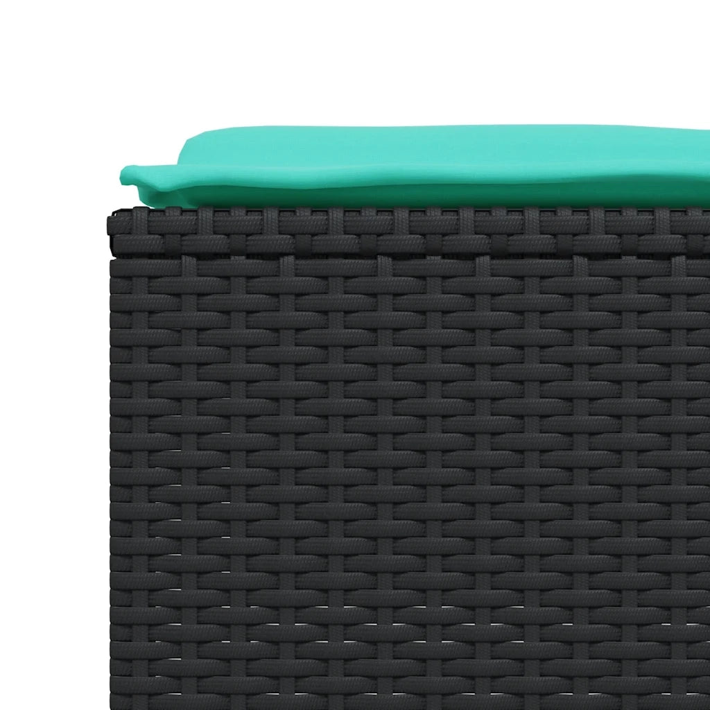 Sgabelli da giardino con Cuscini 4 pz in Polyrattan Nero 368370