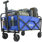 Carrello da Giardino Pieghevole con Ruote ¨C Minimal ¨C 64x42x27 cm Blu