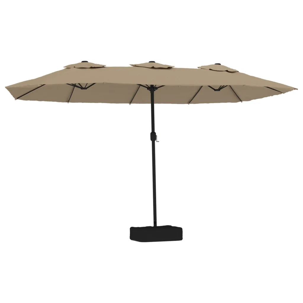 Ombrellone a Doppia Testa con LED-Ombrello da giardino Tortora 449x265 cm