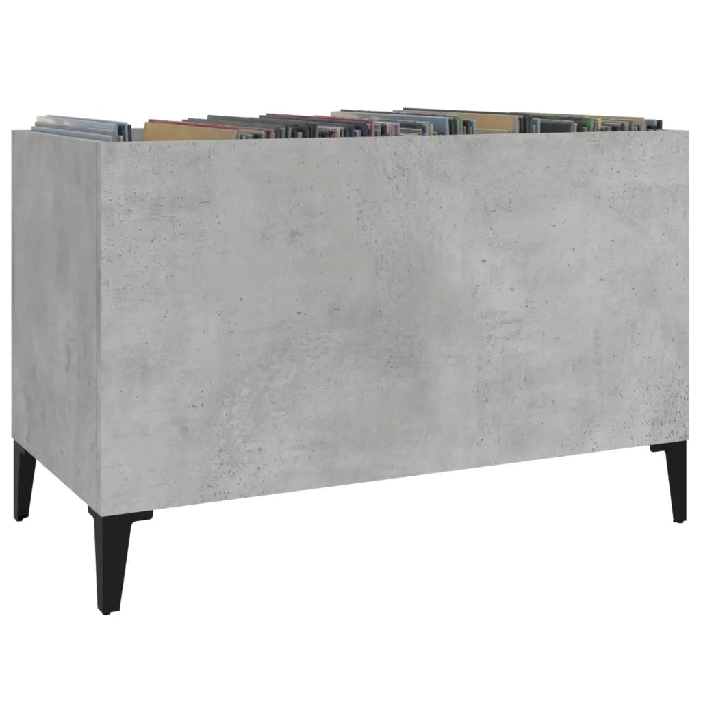 Mobile portadischi classico e multifunzionale per soggiorno/ufficio 74,5 x 38 x 48 cm legno composito grigio cemento 02_0049211