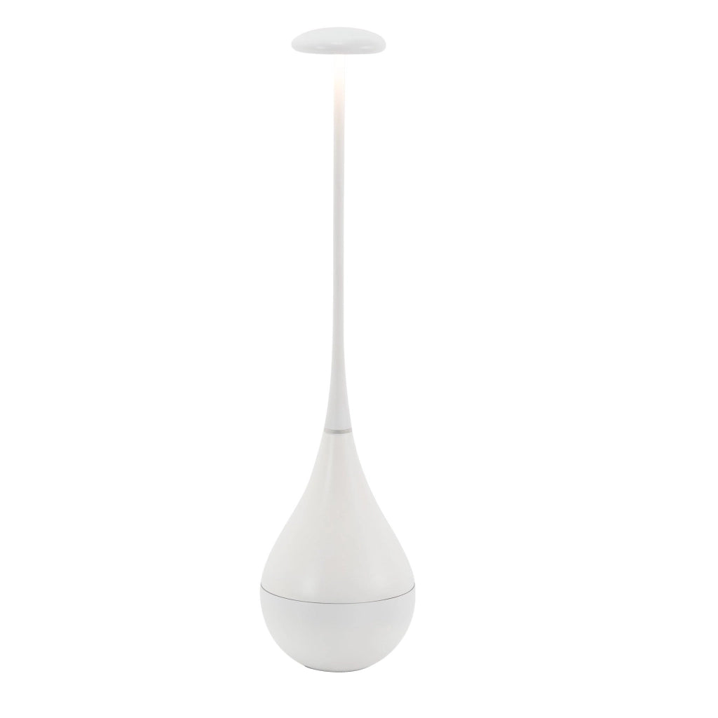 Zafferano Dondolina - Lampada da Tavolo Led Ricaricabile IP65, Senza Fili, Dimmer Touch - Design Italiano Colore Bianco
