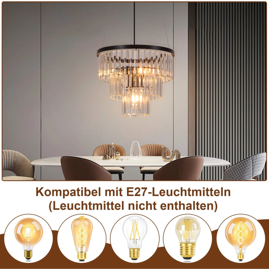 Lampada a sospensione ZMH per sala da pranzo E27 design in cristallo lampada a sospensione per soggiorno cucina