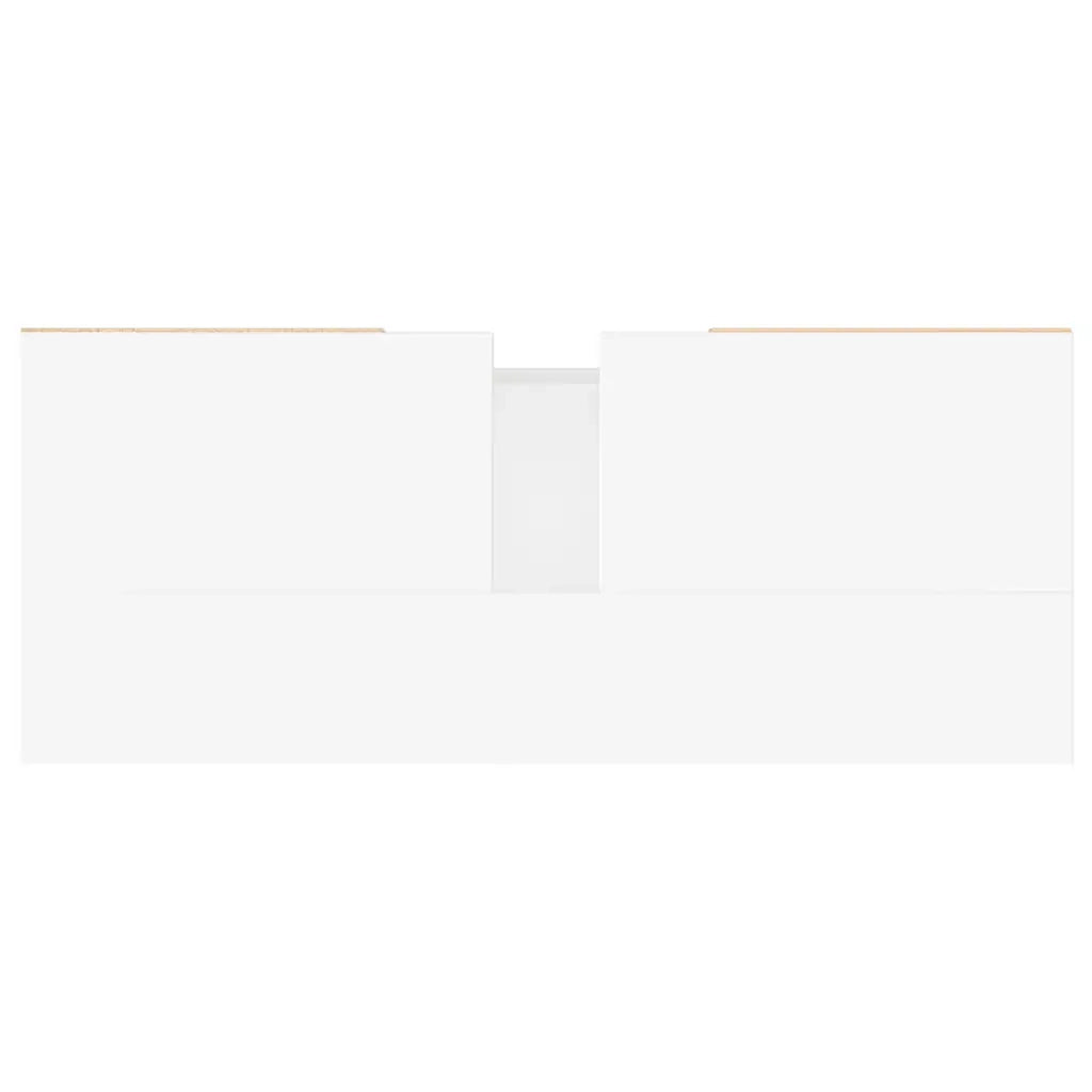 Armadietto Bagno Bianco Lucido 80x33x60cm in Legno Multistrato 831622