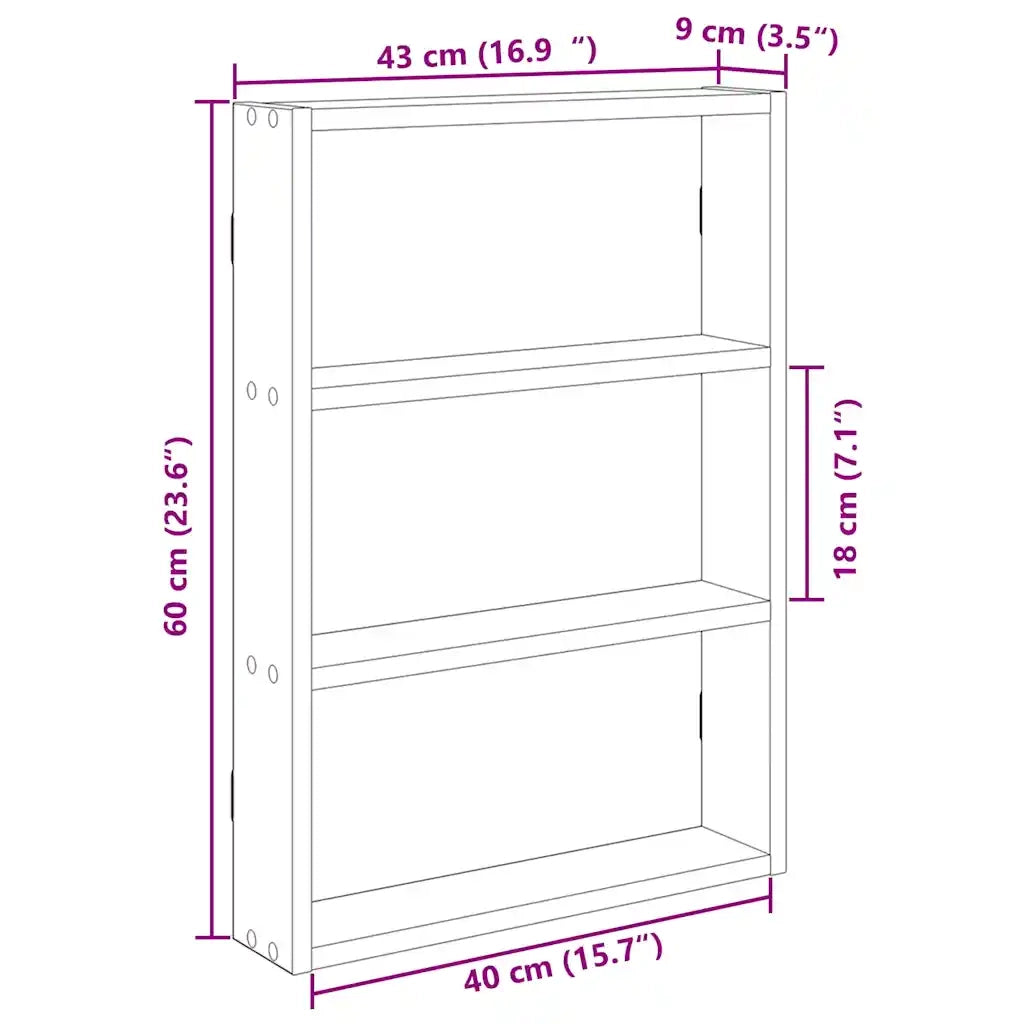 vidaXL Scaffale a Parete Rovere Sonoma 43x9x60 cm in Truciolato
