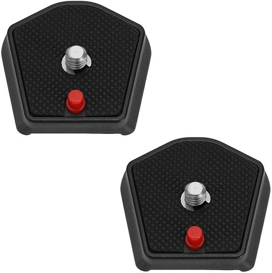 Piattaforma di Rilascio Rapido 2 pezzi - Compatibile con la Serie Modo 785 di Manfrotto - Materiale ABS/Meta - Viti 1/4" - Stile "Collo di Colomba" con Profilo a Vela - Piattaforma per Tripode