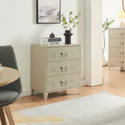 Cassettiera Hämeenlinna Comò in Acciaio con 3 Cassetti 72 x 60 x 40 cm color Cammello [en.casa]