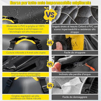 Borsa per Tetto Auto, Borsa Portapacchi Impermeabile per Tutti i Veicoli con/Senza Barre Portapacchi, con Tappetino Antiscivolo, Corda, Lucchetto e Ganci (100 x 130 x 43 cm)