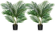 Due Areca Kunstpalm 60 cm in Vaso Pianta Tropicale di Finto Verde per Decorazione di Camera da Letto Ufficio Giardino Matrimonio Festa