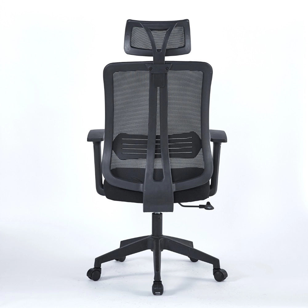 Poltrona ufficio in mesh nero 66x61x117 cm