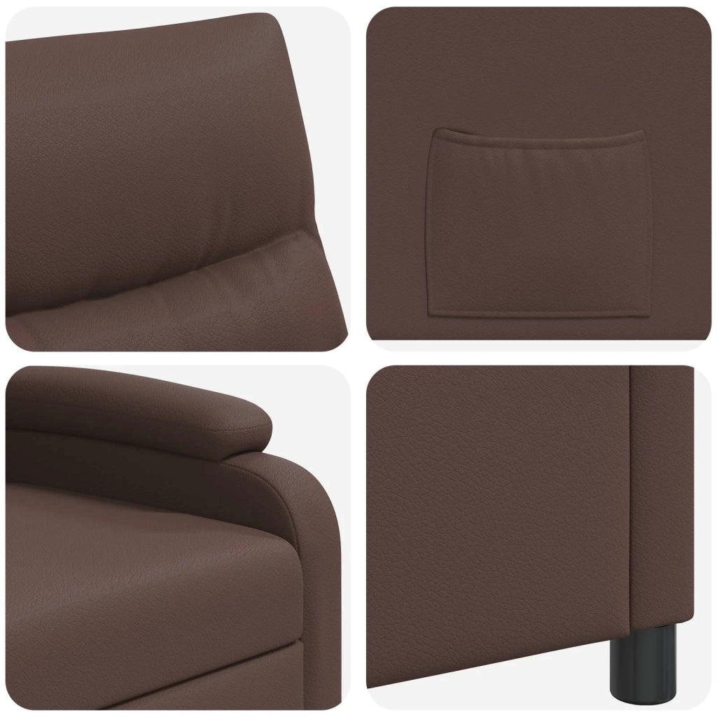 Divano Sedia-Poltrona reclinabile Marrone Similpelle 357050