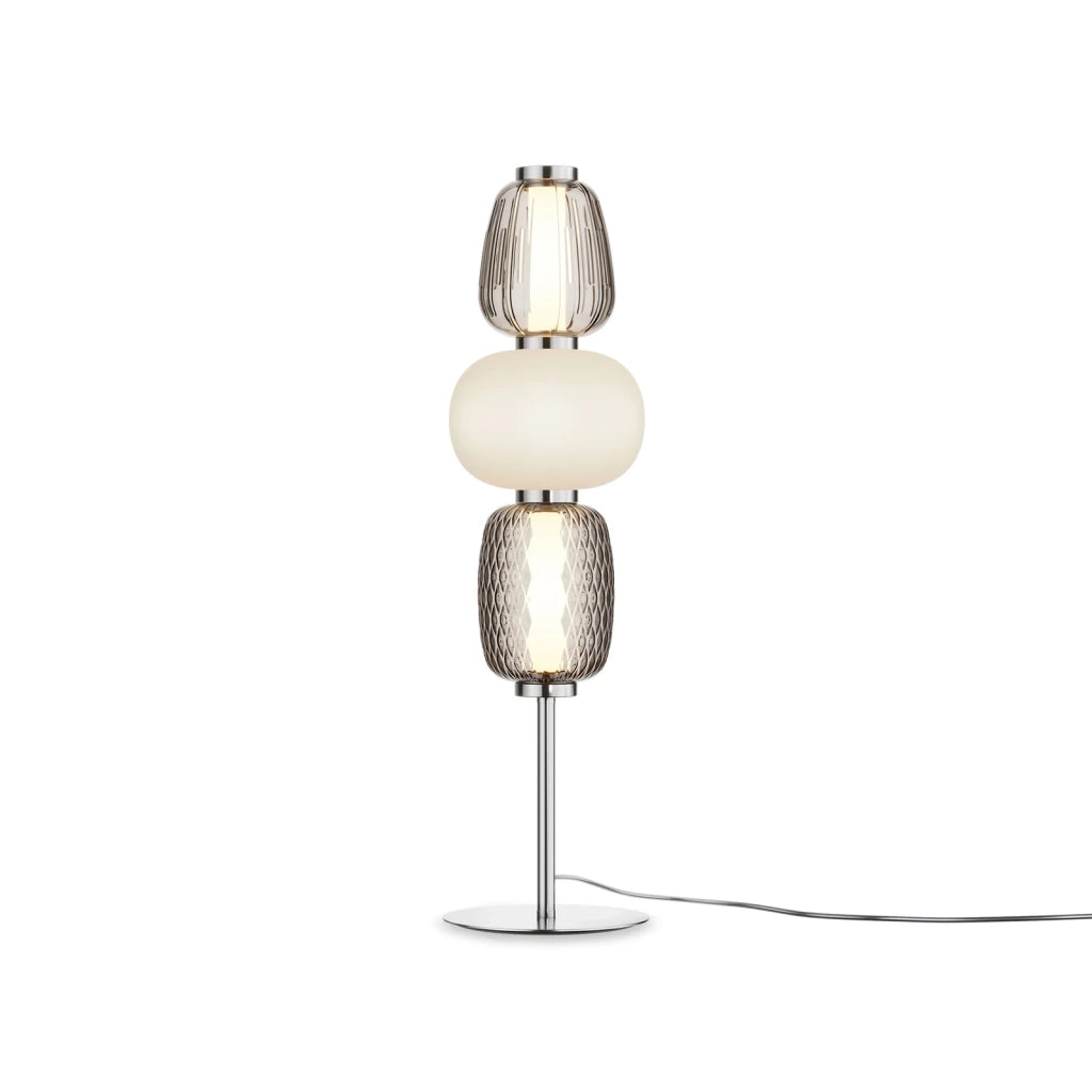 Maytoni Lampada da tavolo moderna Pattern 1 luce LED integrato cromo metallo vetro