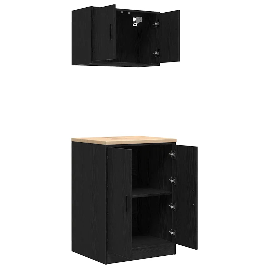 Armadi da Garage 2 pz Neri in Legno Multistrato CFW6824715
