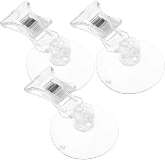Clip per acquario in plastica trasparente - 8 x 5 x 3 cm - per vasi per pesci