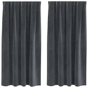 Tende Oscuranti | Tende Blackout 2 pz Grigio chiaro 140 x 175 cm Velluto