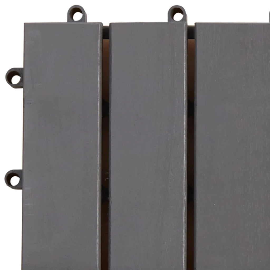 Piastrella per Decking 10 pcs Grigio 30 x 30 cm Legno di Acacia 42046712