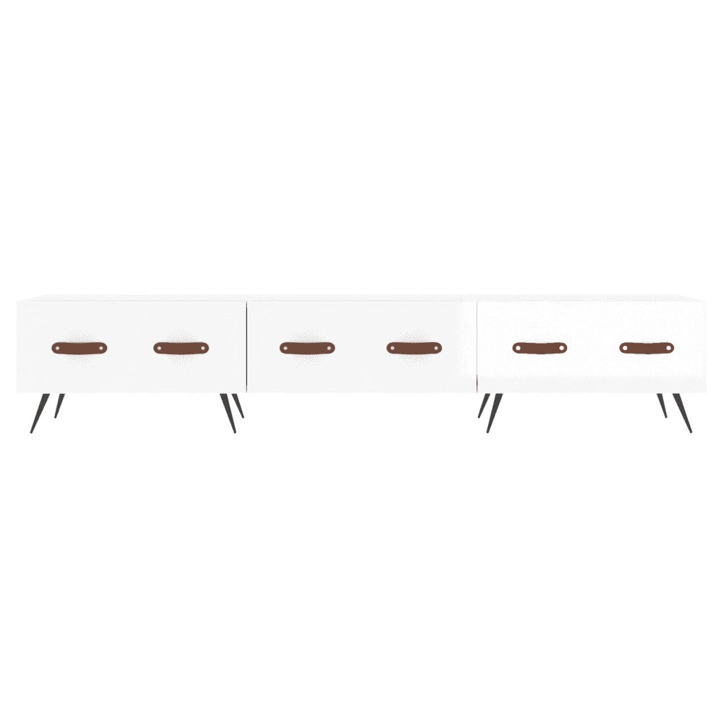 Mobile Porta TV Bianco Lucido 150x36x30 cm in Legno Multistrato 829126