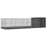Voliera a gabbia con estensione in argento 911 x 303 x 216 cm acciaio argento 02_0045667