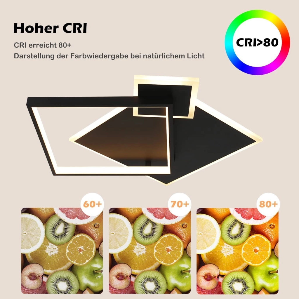 ZMH Lampada da soffitto LED design moderno metallo telecomando per soggiorno