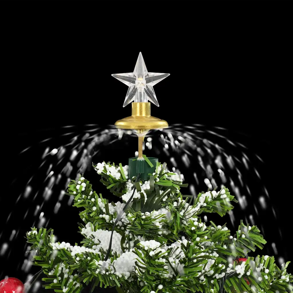 Albero di Natale con Neve e Base a Ombrellone Verde 75 cm 284331