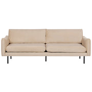 Divano moderno in velluto beige a 3 posti con Gambe nere Stile Retrò Moderno