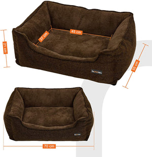 Cuccia per cani in tessuto stile orsetto sfoderabile e lavabile in lavatrice marrone 90 cm 12_0000786