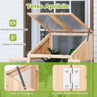 Serra da Balcone, Serra in Legno con Ripiano Fiori Rialzato, Tetto Trasparente Apribile, Porta Bloccabile e Ripiani Rimovibili, per Giardino e Cortile, 69 x 58 x 121 cm