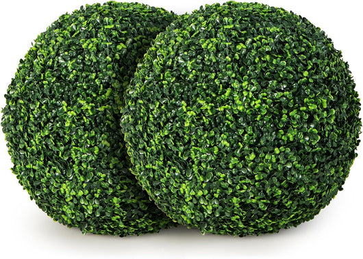 Set di 2 Piante Artificiali a Sfera, 48 cm, Realistiche, in PE, per Interni ed Esterni, Ideali per Veranda, Balcone e Giardino e Matrimonio
