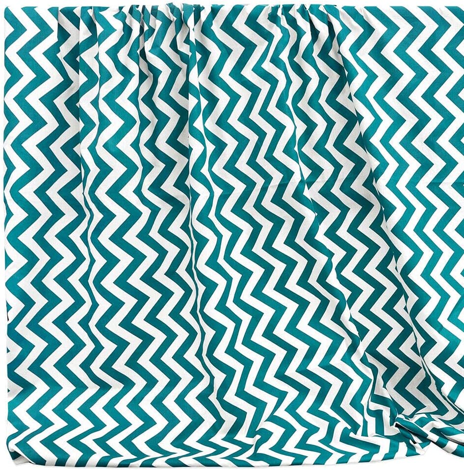 Telo Arredo Copritutto 170x280 cm Letto Poltrona Copridivano Cotone Cuoricini Verde Motivo Zig Zag