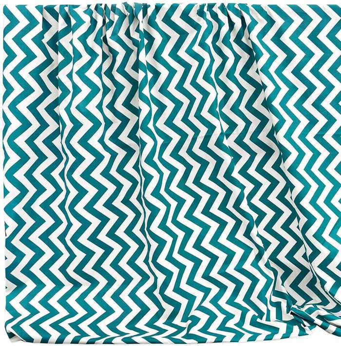 Telo Arredo Copritutto 170x280 cm Letto Poltrona Copridivano Cotone Cuoricini Verde Motivo Zig Zag