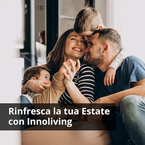 Innoliving Ventilatore a Piantana Digitale High Tech INN-534, Slim Design, Display Touch, Telecomando, Oscillazione 3D, Timer 12h, 3-12 Velocità, 50W, Ventilazione Potente fino a 5m