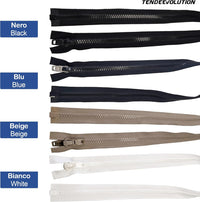 Cerniera Lampo Divisibile Blu 100cm Nautica Catena 10 - Resistente ai Raggi UV e Corrosione - Ideale per Imbarcazioni & Teli