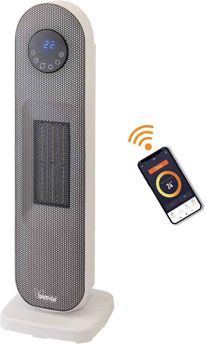 Bimar Termoventilatore Wi-Fi Colonna AMA10 Ceramica Controllo Vocale Timer 12h Basso Consumo