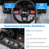 12V Auto per Bambini con Telecomando, Macchina Elettrica con 2 Posti Musica Porta USB e Luce, Velocità Regolabile 2,6-6km/h, per 3-8 Anni (Grigio)