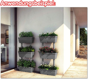 Vaso da Giardino Verticale a 3 Livelli 480x161x h 955 mm