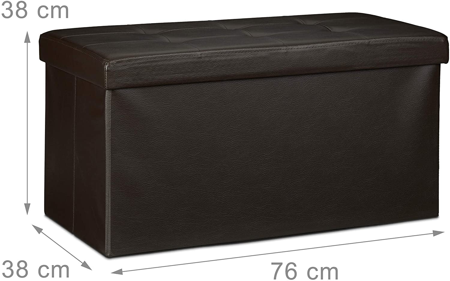 Sgabello pieghevole sintetico pouf pieghevole 76 cm marrone 13_0002808
