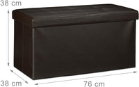 Sgabello pieghevole sintetico pouf pieghevole 76 cm marrone 13_0002808