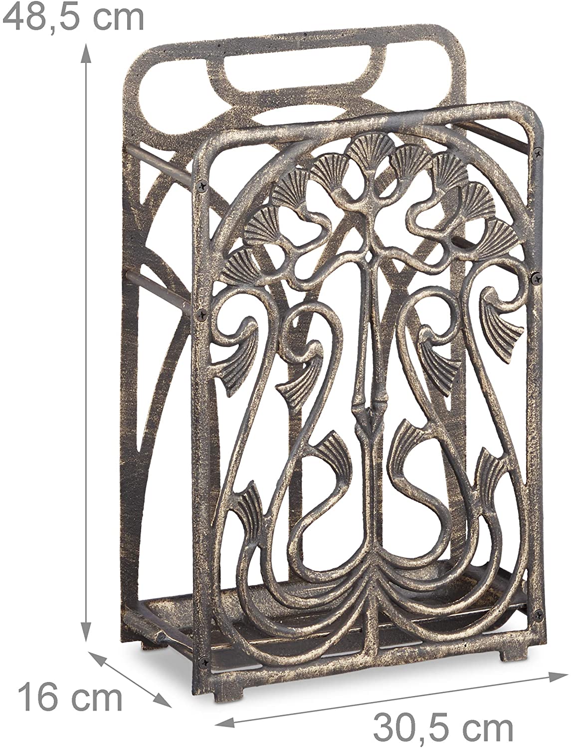 Portaombrelli vintage in fusione di alluminio retrò antico vintage raccogli acqua 48,5 bronzo 13_0002222