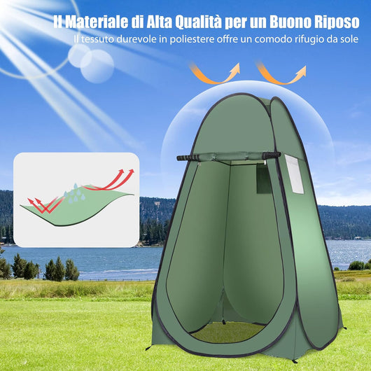 Tenda Cambiando Tenda da Doccia Esterno Tenda Pop-up per Campeggio Spiaggia, 120 x 120 x 190 cm（Verde)