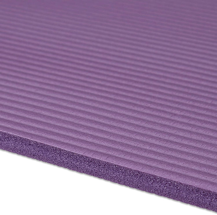 Tappetino yoga spessore 1 cm cinturino in gomma trasporto ginnastica pilates aerobica viola 13_0002843_8
