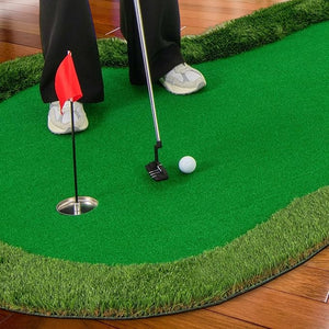 Putting Green, Tappetino da Interno per Putting con 3 Buchi e Palline da Golf, Tappetino da Golf per Casa, Ufficio, Giardino e Patio, 300 cm x 150 cm