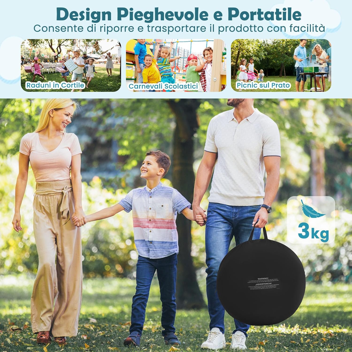 Grande Bersaglio per Freccette per Bambini, Freccette Bersaglio Pieghevole con 4 Palloni e Borsa da Trasporto, Adatto per Giardino, Prato, Festa e Scuola