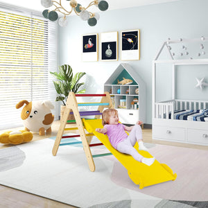 Arrampicata Giocattolo a Triangolo per Bambini 3 in 1, Arrampicatore con Rampa di Scivolo a 2 Lati e Inclinazione Regolabile, Ideale per Casa e Nido, Adatto a Bambini con età più di 1 Anno