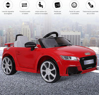Audi 12V Auto Elettrica per Bambini, Macchina Elettrica con Velocità 2,5-5 km/ora, con Telecomando USB MP3 Luci LED (Rosso)