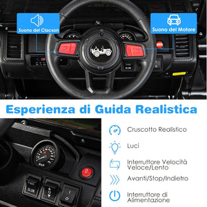 12V Auto per Bambini con Telecomando, Macchina Elettrica con 2 Posti Musica Porta USB e Luce, Velocità Regolabile 2,6-6km/h, per 3-8 Anni (Nero)