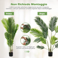 Set di 2 Piante Artificiali di Palma 90 CM/140 CM, Pianta Finta in Vaso da Interno ed Esterno, Decorazione Moderna per Soggiorno, Veranda, Ufficio e Negozio (140 cm)