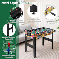12 in 1 Set da Tavolo per Giochi Combo, Tavolo Multiuso con Calcio Balilla Air Hockey Biliardo Ping Pong Scacchi Bowling, Set Combinato per Giochi Multipli per Casa Ufficio Bar Dormitorio