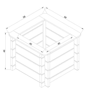 L?aiuola di giardino sopraelevata in legno - 58x58x46 cm - Timbela M617