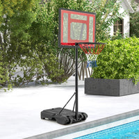 Canestro da Basket per Piscina, Regolabile in Altezza da 115-135 CM per Bambini e Adolescenti, Supporto da Basket Portatile con Ruote per Piscina e Interno