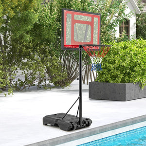 Canestro da Basket per Piscina, Regolabile in Altezza da 115-135 CM per Bambini e Adolescenti, Supporto da Basket Portatile con Ruote per Piscina e Interno